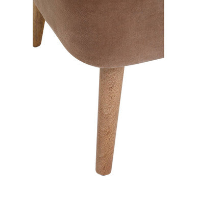 Orsina Cefena Mink Velvet and Natural Linen Accent Chair – Mango Wood