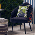 Orsina Peacock Scalloped Accent Chair | Velvet & Mango Wood Armchair