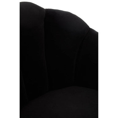 Orsina Peacock Scalloped Accent Chair | Velvet & Mango Wood Armchair
