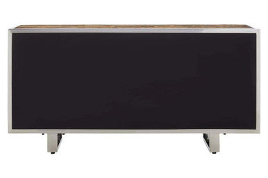 Orsina Kerala Wood Sideboard – 3-Drawer Modern Buffet with Glass Top