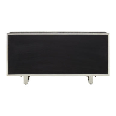 Orsina Kerala Black Sideboard – Modern Pine & Glass Storage Cabinet