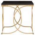 Orsina Kia Black Marble Side Table – Gold Stainless Steel End Table