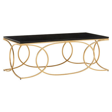 Orsina Kia Black Marble Coffee Table | Gold Stainless Steel Frame
