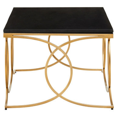 Orsina Kia Black Marble Coffee Table | Gold Stainless Steel Frame