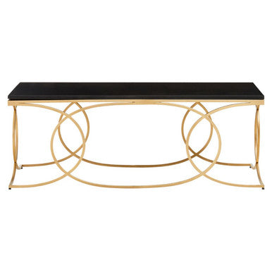 Orsina Kia Black Marble Coffee Table | Gold Stainless Steel Frame
