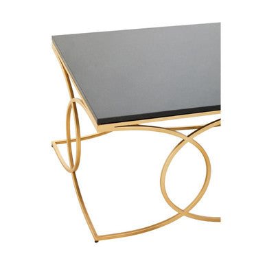 Orsina Kia Black Marble Coffee Table | Gold Stainless Steel Frame