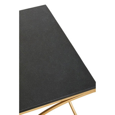 Orsina Kia Black Marble Coffee Table | Gold Stainless Steel Frame