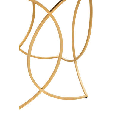 Orsina Kia Black Marble Console Table | Curved Gold Metal Frame