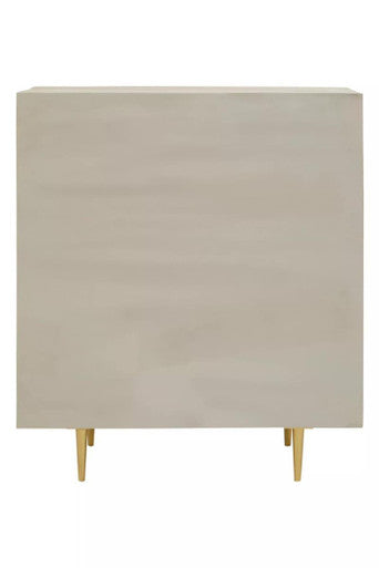 Orsina Sareel Two Door Cabinet – Mango Wood Grey and Cream Sideboard
