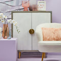 Orsina Sareel Two Door Cabinet – Mango Wood Grey and Cream Sideboard