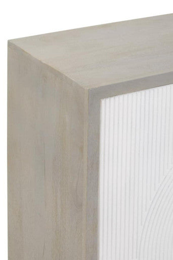 Orsina Sareel Two Door Cabinet – Mango Wood Grey and Cream Sideboard