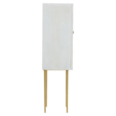 Orsina Satara Cream Art Deco Two Door Cabinet | Solid Mango Wood