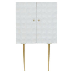 Orsina Satara Cream Art Deco Two Door Cabinet | Solid Mango Wood