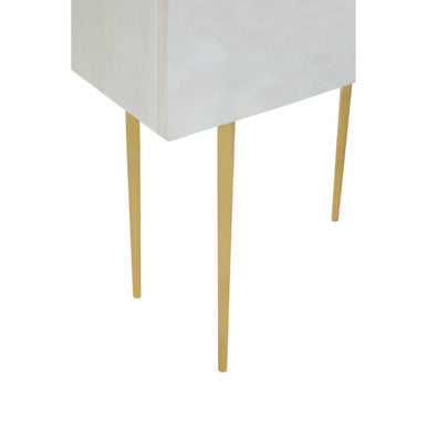Orsina Satara Cream Art Deco Two Door Cabinet | Solid Mango Wood