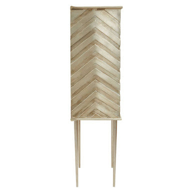 Orsina Sirsa Silver Two Door Cabinet | Mango Wood Chevron Sideboard