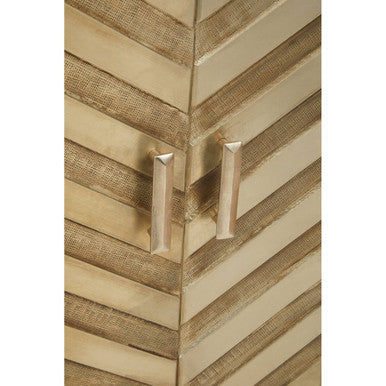 Orsina Sirsa Silver Two Door Cabinet | Mango Wood Chevron Sideboard