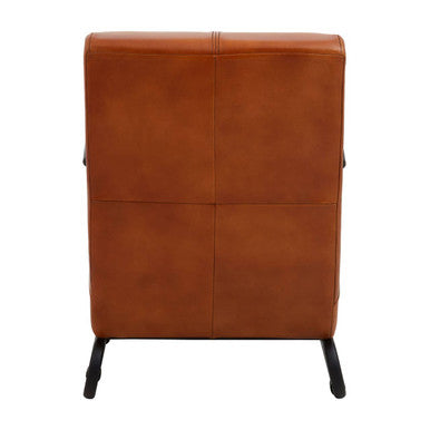 Orsina Buffalo Tan Leather Armchair – Mid-Century Modern Accent Chair