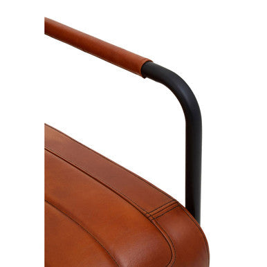 Orsina Buffalo Tan Leather Armchair – Mid-Century Modern Accent Chair