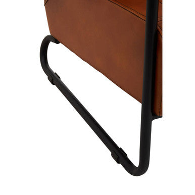 Orsina Buffalo Tan Leather Armchair – Mid-Century Modern Accent Chair