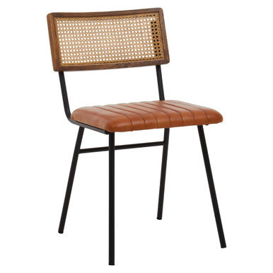 Orsina Buffalo Tan Leather Dining Chair – Cushioned Modern Seating