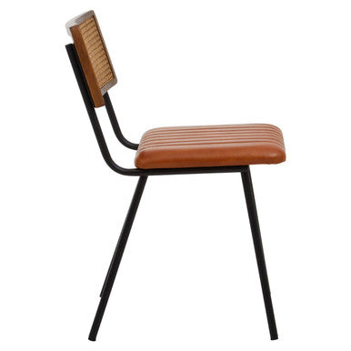 Orsina Buffalo Tan Leather Dining Chair – Cushioned Modern Seating