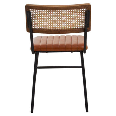 Orsina Buffalo Tan Leather Dining Chair – Cushioned Modern Seating