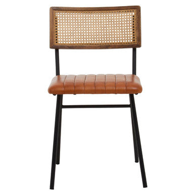 Orsina Buffalo Tan Leather Dining Chair – Cushioned Modern Seating