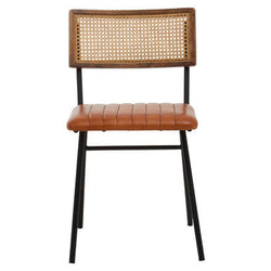 Orsina Buffalo Tan Leather Dining Chair – Cushioned Modern Seating
