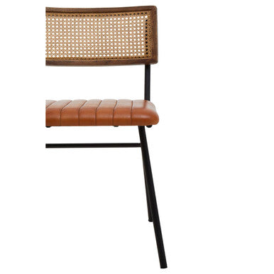 Orsina Buffalo Tan Leather Dining Chair – Cushioned Modern Seating