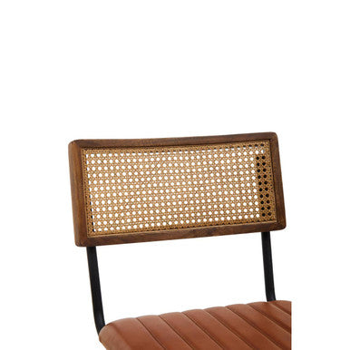 Orsina Buffalo Tan Leather Dining Chair – Cushioned Modern Seating