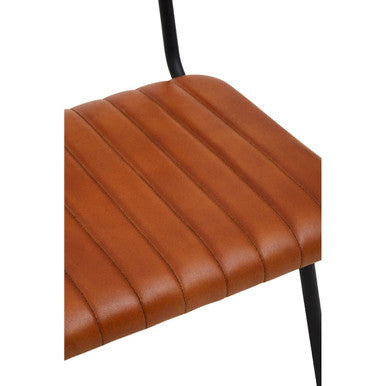 Orsina Buffalo Tan Leather Dining Chair – Cushioned Modern Seating