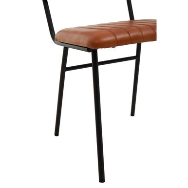Orsina Buffalo Tan Leather Dining Chair – Cushioned Modern Seating