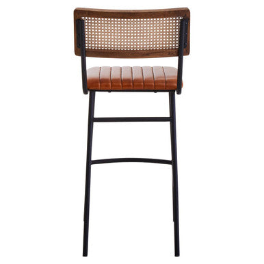 Orsina Buffalo Tan Leather Bar Chair | Modern Kitchen Island Stool