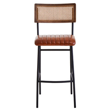 Orsina Buffalo Tan Leather Bar Chair | Modern Kitchen Island Stool
