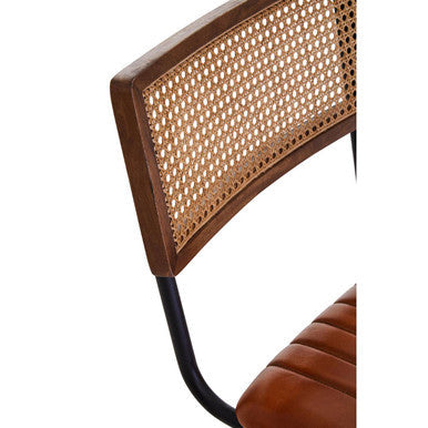 Orsina Buffalo Tan Leather Bar Chair | Modern Kitchen Island Stool