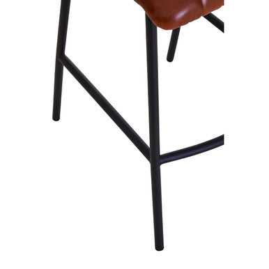Orsina Buffalo Tan Leather Bar Chair | Modern Kitchen Island Stool