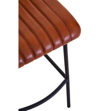 Orsina Buffalo Tan Leather Bar Chair | Modern Kitchen Island Stool