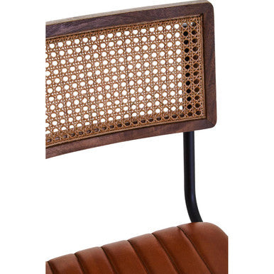 Orsina Buffalo Tan Leather Bar Chair | Modern Kitchen Island Stool