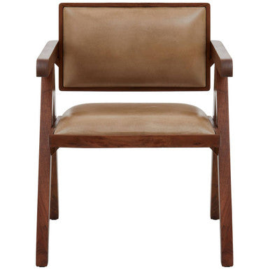 Orsina Buffalo Natural Leather Accent Chair – Modern Scandinavian Lounge