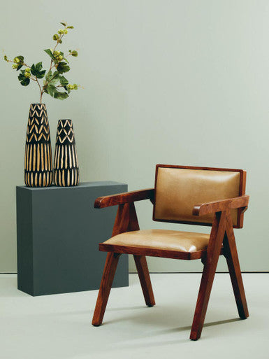 Orsina Buffalo Natural Leather Accent Chair – Modern Scandinavian Lounge