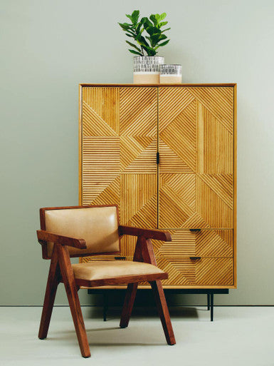 Orsina Buffalo Natural Leather Accent Chair – Modern Scandinavian Lounge