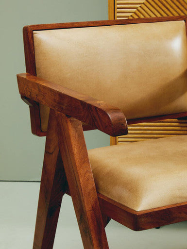Orsina Buffalo Natural Leather Accent Chair – Modern Scandinavian Lounge