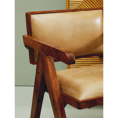 Orsina Buffalo Natural Leather Accent Chair – Modern Scandinavian Lounge