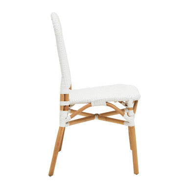 Orsina Manado Rattan Dining Chair – Natural and White Handwoven