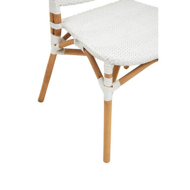 Orsina Manado Rattan Dining Chair – Natural and White Handwoven