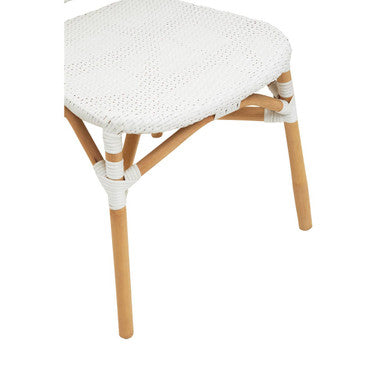 Orsina Manado Rattan Dining Chair – Natural and White Handwoven