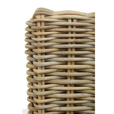Orsina Java Natural Rattan Bar Chair – Grey Handwoven Coastal Barstool