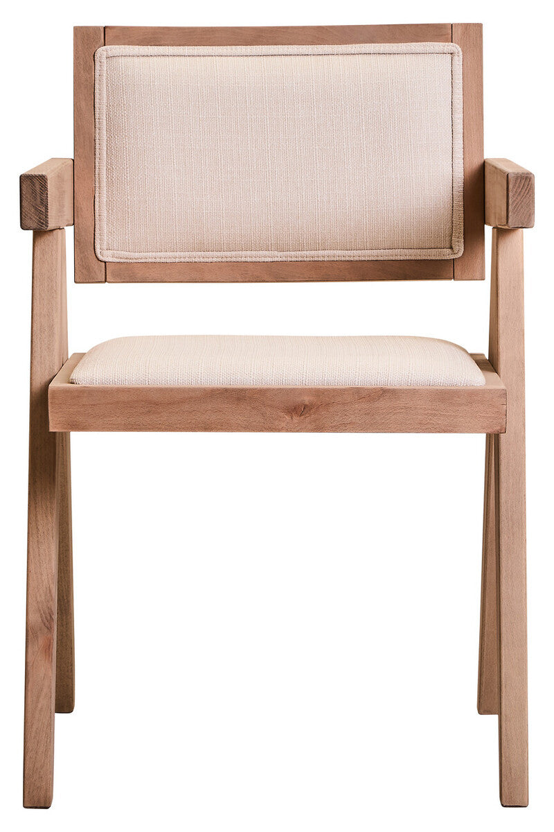 Orsina Cebu Ivory Fabric & Grey Wash Beech Wood Upholstered Dining Chair