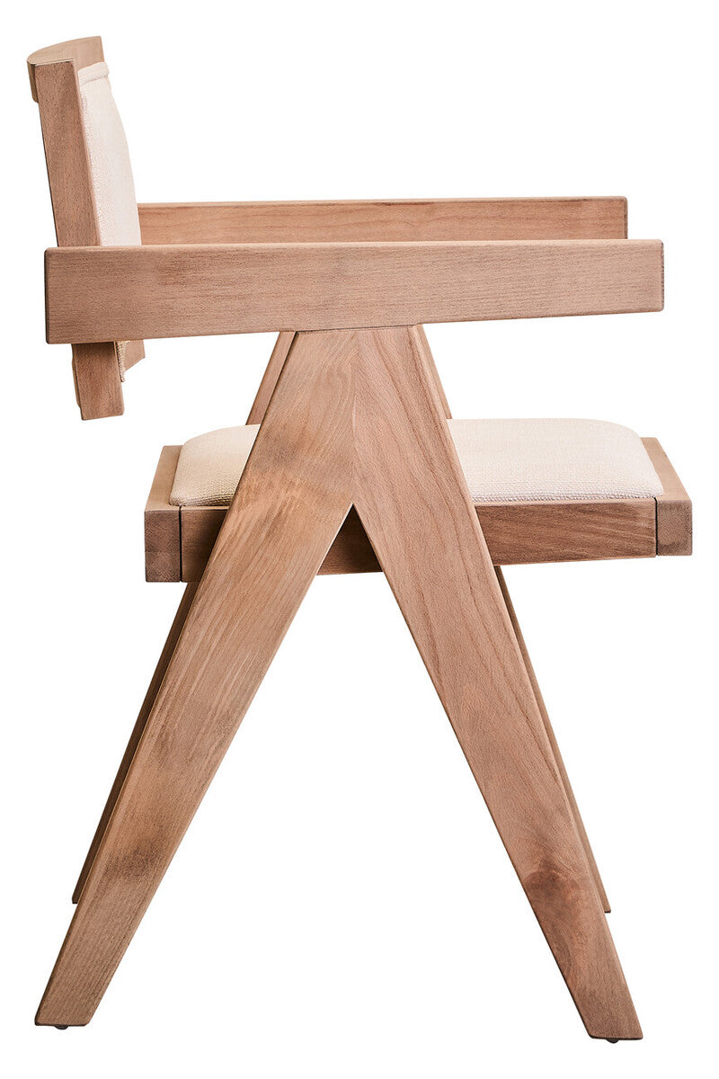 Orsina Cebu Ivory Fabric & Grey Wash Beech Wood Upholstered Dining Chair