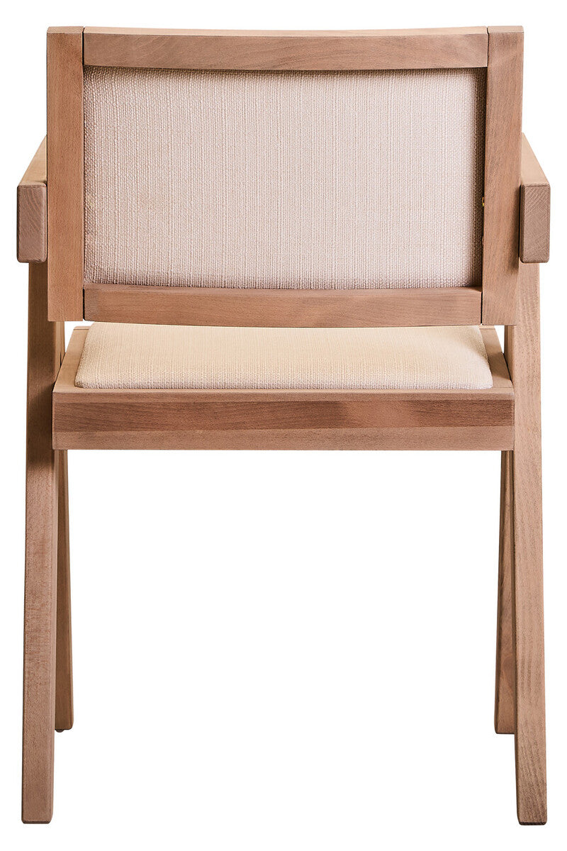 Orsina Cebu Ivory Fabric & Grey Wash Beech Wood Upholstered Dining Chair